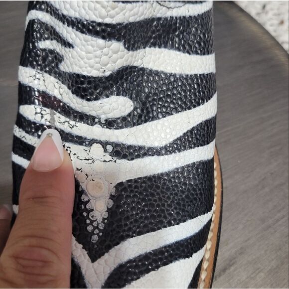 Nocona ladies safari rancher boots white tiger ray foot sz 5 can fit 5 1/2 - Picture 16 of 17